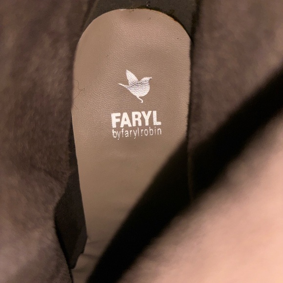 NEW Faryl gray/taupe suede platform ankle boots 8 1/2 - Picture 4 of 5